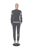 Colorful Blue Sexy Solid Patchwork O Neck Long Sleeve Two Pieces