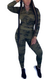 Yellow Polyester Fashion Sexy adult Ma'am Camouflage Two Piece Suits pencil Long Sleeve Two Pieces