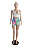 Multicolor Sexy Casual Print Tie-dye U Neck Sleeveless Two Pieces