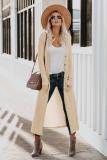 Apricot knitting cardigan Long Sleeve Solid Patchwork Slim fit 