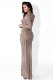 As Show Sexy Fashion One Shoulder Long Sleeves one shoulder collar Straight Ankle-Length Solid Club Dresses