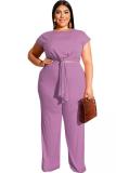 Red bean paste Sexy Fashion adult O Neck Solid Bandage Two Piece Suits