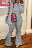 Pink Sexy Solid Patchwork O Neck Long Sleeve Two Pieces