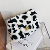 Black Fashion Casual Print Chain Strap Crossbody Bag