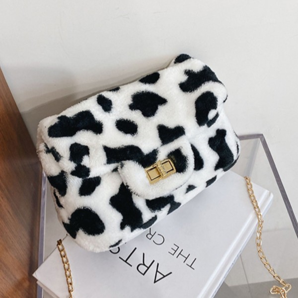 Black Fashion Casual Print Chain Strap Crossbody Bag