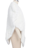 White Sexy Solid fur Outerwear