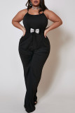 Black Fashion adult Ma'am O Neck Solid Plus Size