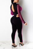 Rose Red Sexy Solid Without Belt O Neck Regular Jumpsuits