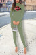 Ink Green Work Daily Print O Neck Long Sleeve Two Pieces