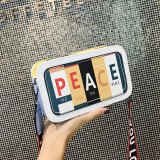Red Fashion Casual Patchwork Letter Print Red Crossbody Bag