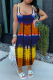 Yellow Sexy Print Patchwork U Neck Pencil Skirt Dresses