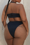 White Sexy Solid Hollowed Out Swimwears