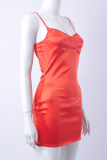 Red Sexy Solid Split Joint Off the Shoulder Pencil Skirt Dresses
