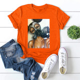 Red Fashion Casual Print Basic O Neck T-Shirts