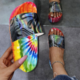 Black Casual Street Patchwork Tie-dye Opend Out Door Shoes