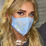 Light Blue Fashion Casual Print Face Protection