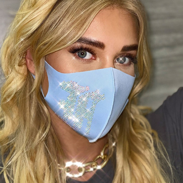 Light Blue Fashion Casual Print Face Protection