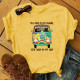 Yellow Casual Print Patchwork O Neck Tops