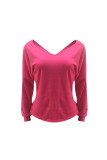 White O Neck Long Sleeve Solid 