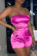 Purple Sexy Solid Patchwork Strapless Sleeveless Two Pieces