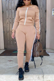 Green Sexy Patchwork Slit Bateau Neck Long Sleeve Two Pieces