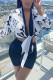White Sexy Casual Print V Neck Tops