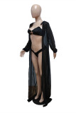Pink Fashion Sexy Solid Hollowed Out Swimwears Three-piece Sets