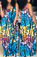 Blue Sexy Casual Print Backless Spaghetti Strap Sleeveless Dress