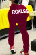 Burgundy Street Print Harlan Mid Waist Bottoms