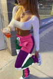Multicolor Sportswear Patchwork Mid Waist Bottoms