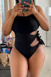 Red Fashion Sexy Solid Hollowed Out Backless Swimwears