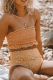 Yellow Sexy Print Split Joint Swimwears