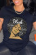 Black Fashion Casual Print Basic O Neck T-Shirts