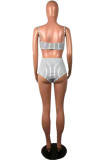 Rose Red Fashion Sexy Print Hollowed Out Swimwears