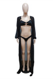 Pink Fashion Sexy Solid Hollowed Out Swimwears Three-piece Sets