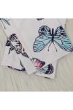 White Sexy Fashion Print Backless Milk. Sleeveless O Neck Jumpsuits