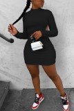 White Fashion Sexy adult Ma'am Cap Sleeve Long Sleeves half high collar Pencil Dress Knee-Length Solid backless Dresses