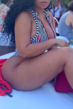Stripe Sexy Striped Patchwork Swimwears