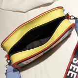 Red Fashion Casual Patchwork Letter Print Red Crossbody Bag
