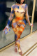 Yellow Sexy O Neck Regular Jumpsuits