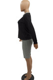 Red Sexy Solid Patchwork O Neck Long Sleeve Two Pieces