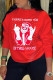 Red Casual Print O Neck Tops
