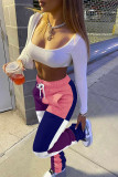 Multicolor Sportswear Patchwork Mid Waist Bottoms