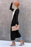Apricot knitting cardigan Long Sleeve Solid Patchwork Slim fit 