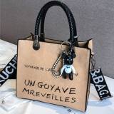 Silver Fashion Casual Letter Print Messenger Bag