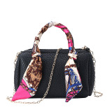 Brown Fashion Casual Patchwork Chain Strap Crossbody Bag