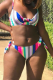 Rainbow Color Sexy Print Patchwork Swimwears