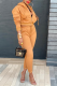 Ginger Casual Solid Patchwork Hooded Collar Long Sleeve Two Pieces