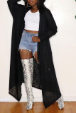 Red Fashion Casual Solid Cardigan Outerwear