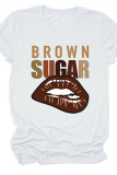 Army Green Fashion Casual Print Basic O Neck T-Shirts